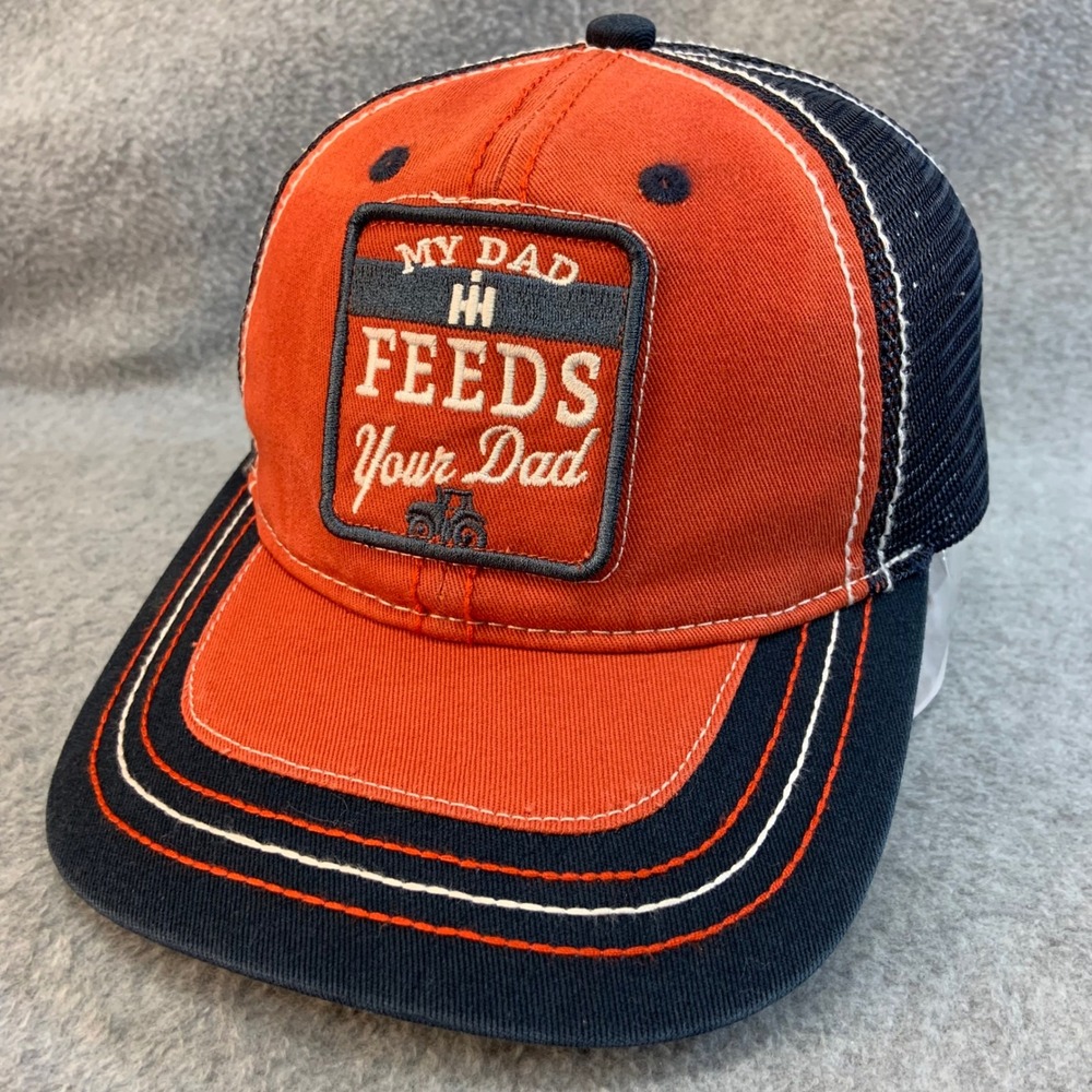 My Dad Feeds Your Dad Kids Orange International Harvester Trucker Hat OSFM